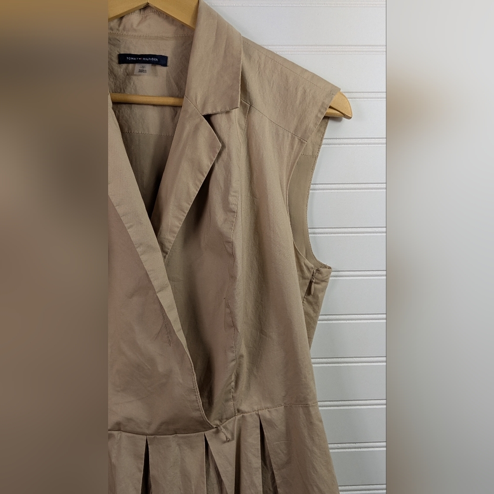 TOMMY HILFIGER Sleeveless Knee-Length Fit and Flare Pleated Cotton Dress 12 - Picture 5 of 12